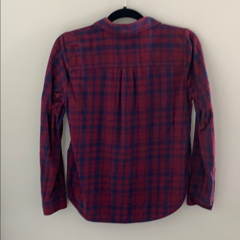 Madewell Half Zip Plaid Top - Picture 4 of 5